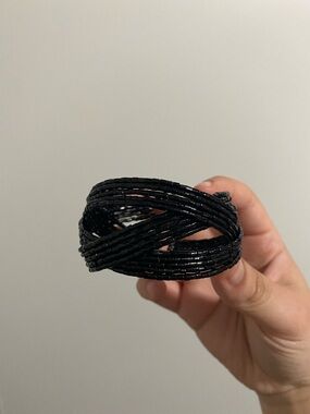 black beaded wrap bracelet